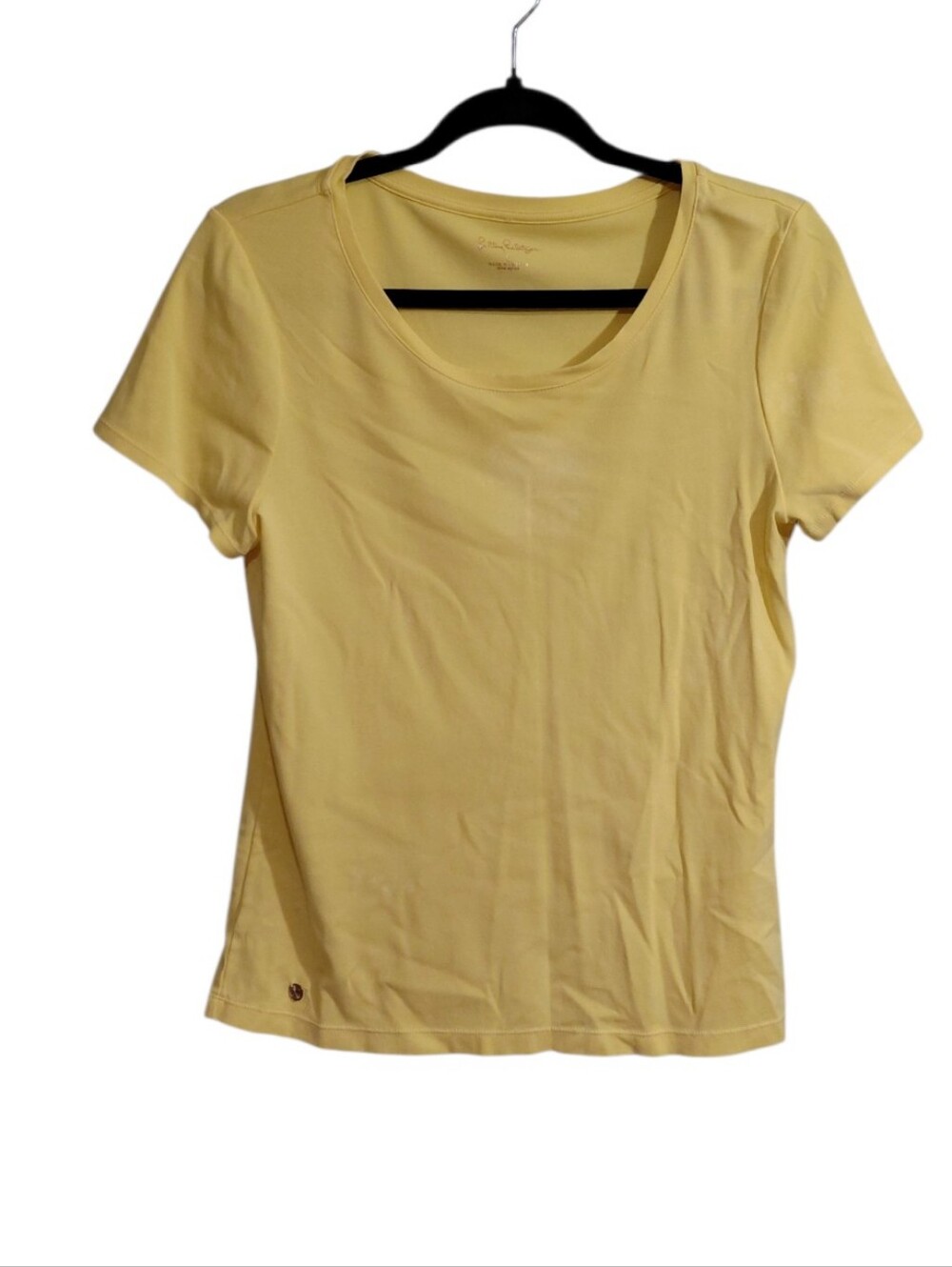Lilly Pulitzer Short-Sleeve Scoop Neck Tee in Pale Yellow